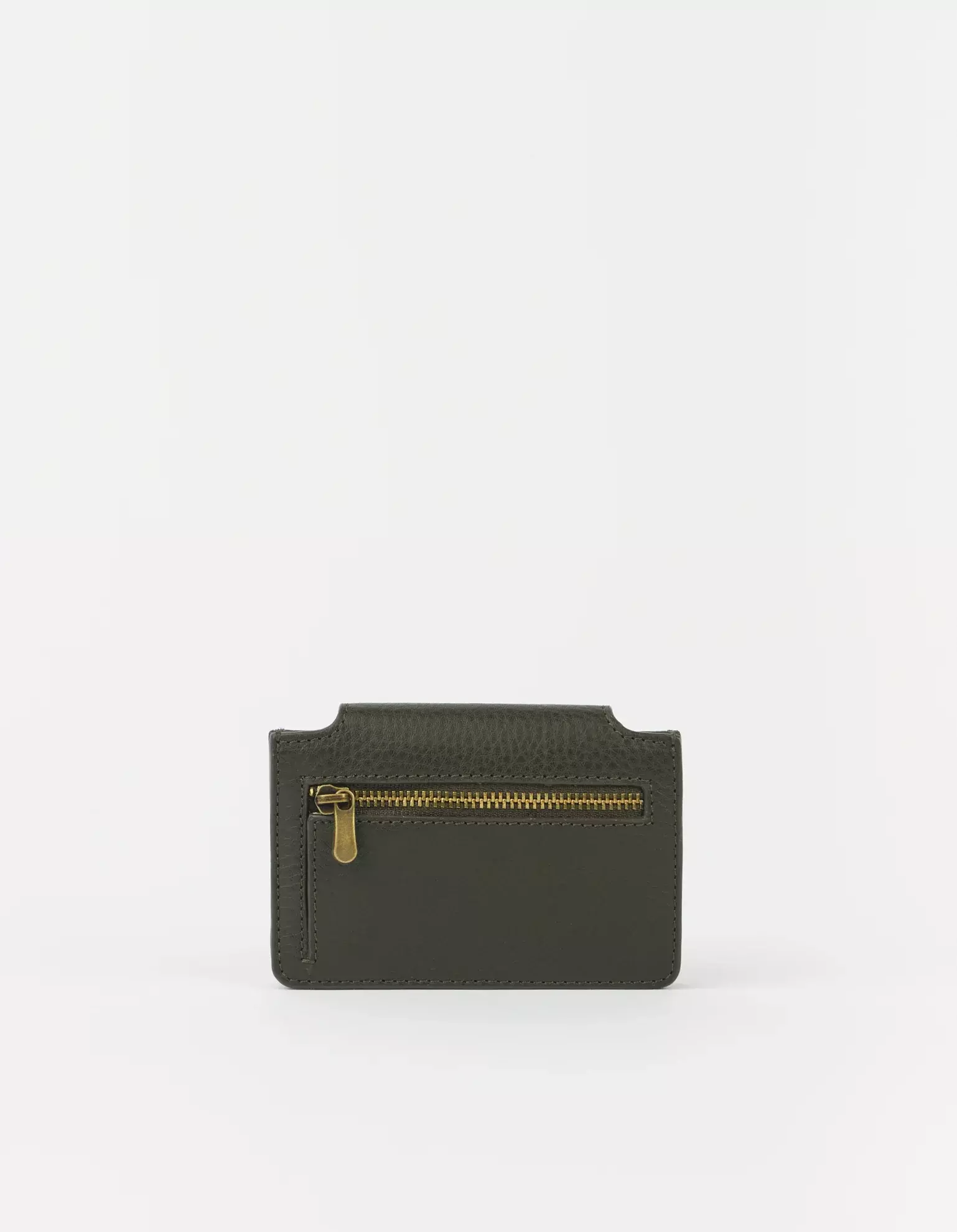 O MY BAG Harmonica Wallet Moss Soft Grain Leather Portemonnaie Geldbörse grün